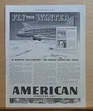1936 magazine ad for American Airlines - Fly this winter to where it's summer