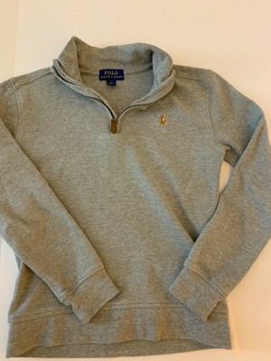 POLO RALPH LAUREN gray knit cotton 1/2 zip sweater Boys 7 | eBay
