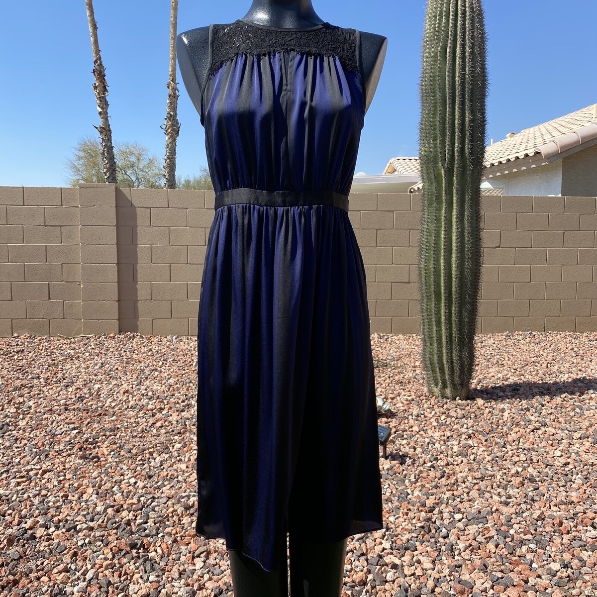 Womans Striped satin chiffon dress by Loft size 2 | eBay