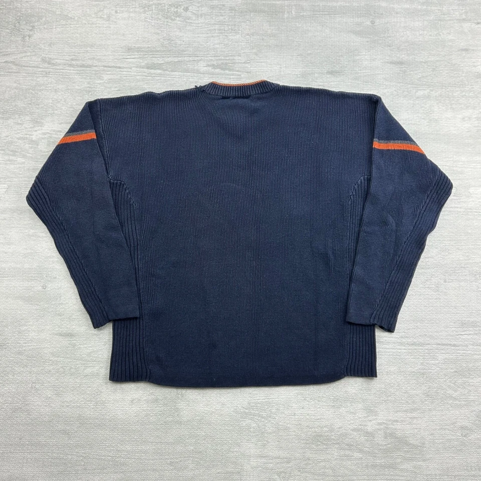 Винтажный свитер 90-х Rue 21 размер большой темно-синий ребристый пуловер в полоску богемное - Изображение 4 из 4