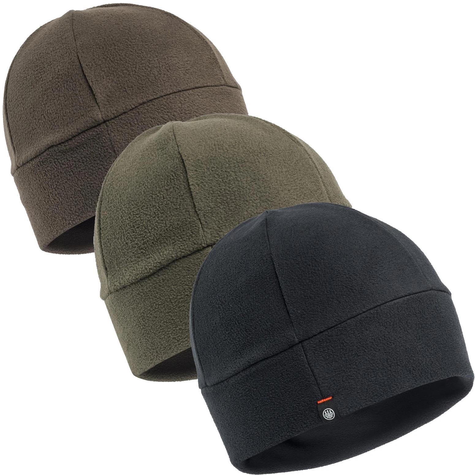 Beretta Mens Polar Beanie Fleece Hat Green Moss Brown Bark Black One Size