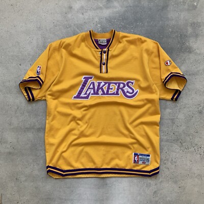 VINTAGE LOS ANGELES LAKERS CHAMPION SHOOTING SHIRT WARMUP NBA MEN'S SIZE S
