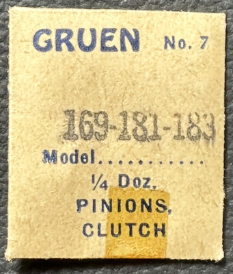 GENUINE GRUEN EB407 CAL169-181-183  1/4 DOZ CLUTCH PINION WATCH REPAIR PART WP5