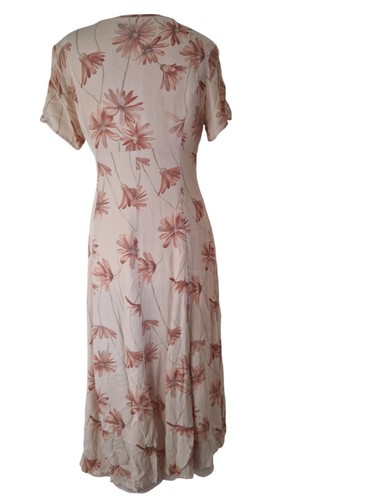 J. Taylor Pfirsich Blumen Fit and Flare Vintage Midikleid Gr. 10-12 - Bild 4 von 5