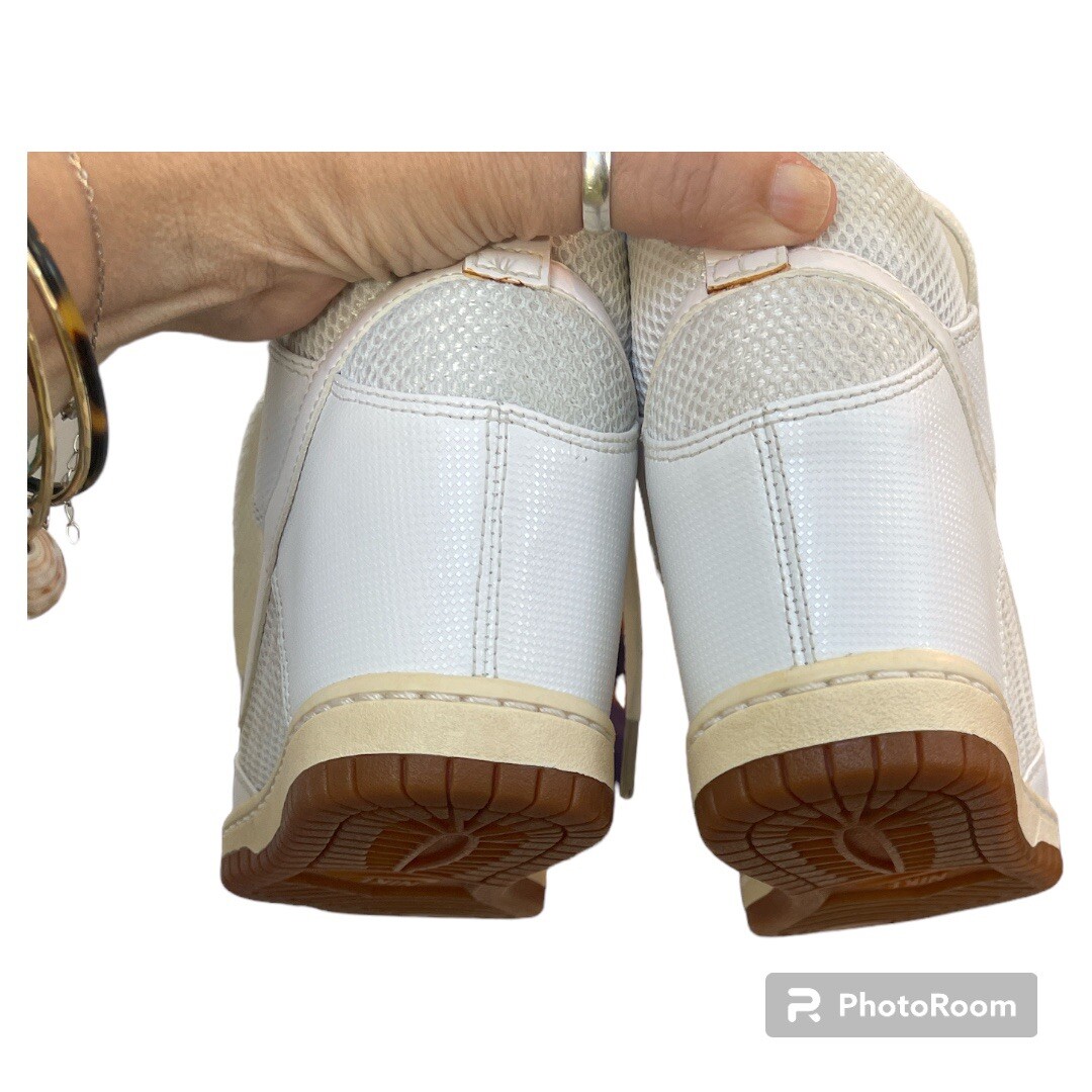 SAOLA Nike Dunk Sky Hi zeppa nascosta tacco suola gomma bianco 579763 100 donna 8 5