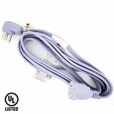 12 FT Indoor Heavy Duty UL Wall Hugger Household Appliance Power Extension Cord