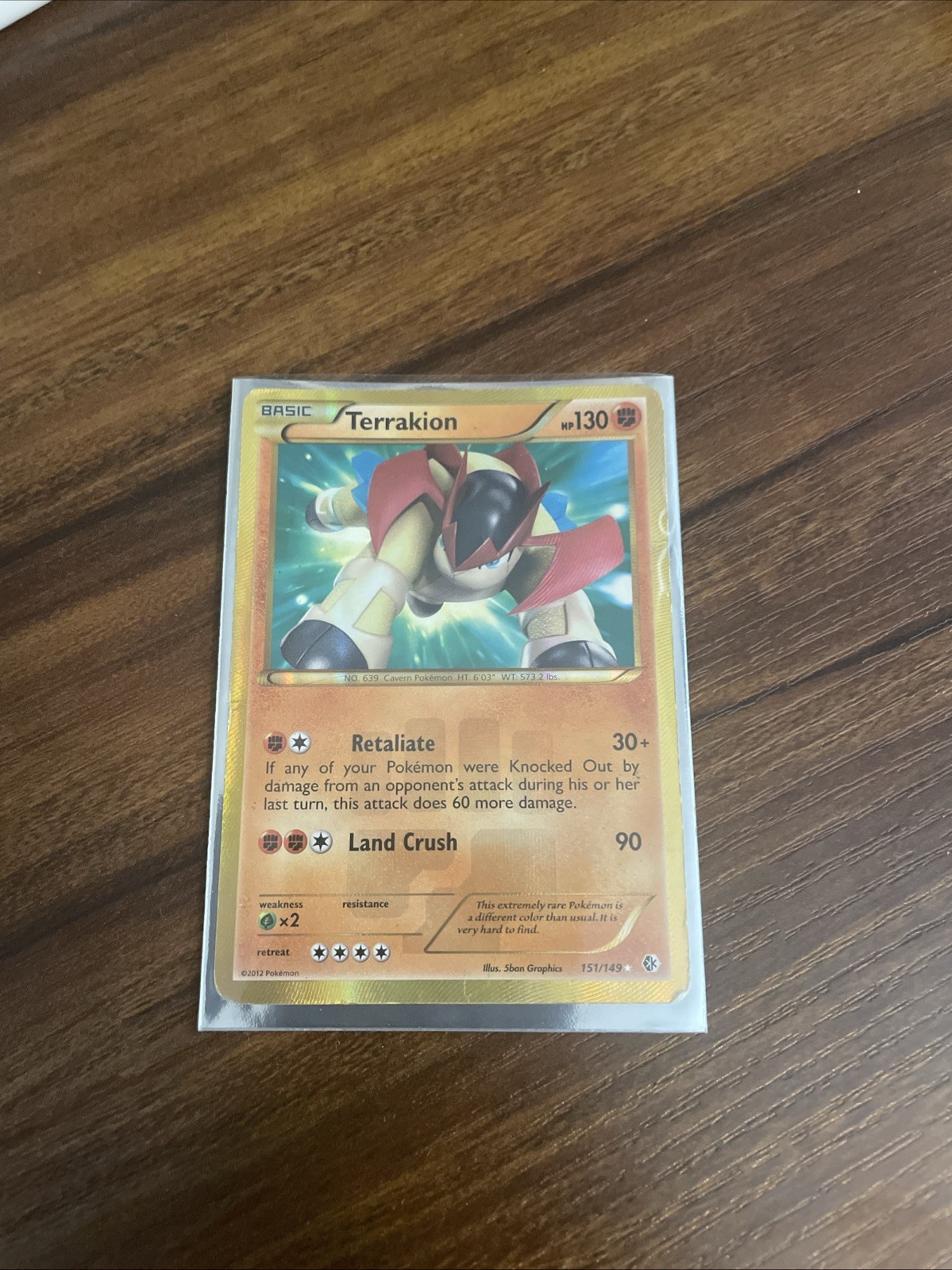 Terrakion 151/149 Secret Rare 2012 Pokémon TCG Boundaries Crossed