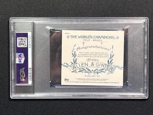 2013 Topps Allen & Ginter N43 Box Pele Auto On Card /40 Autograph PSA 10 - Picture 2 of 2