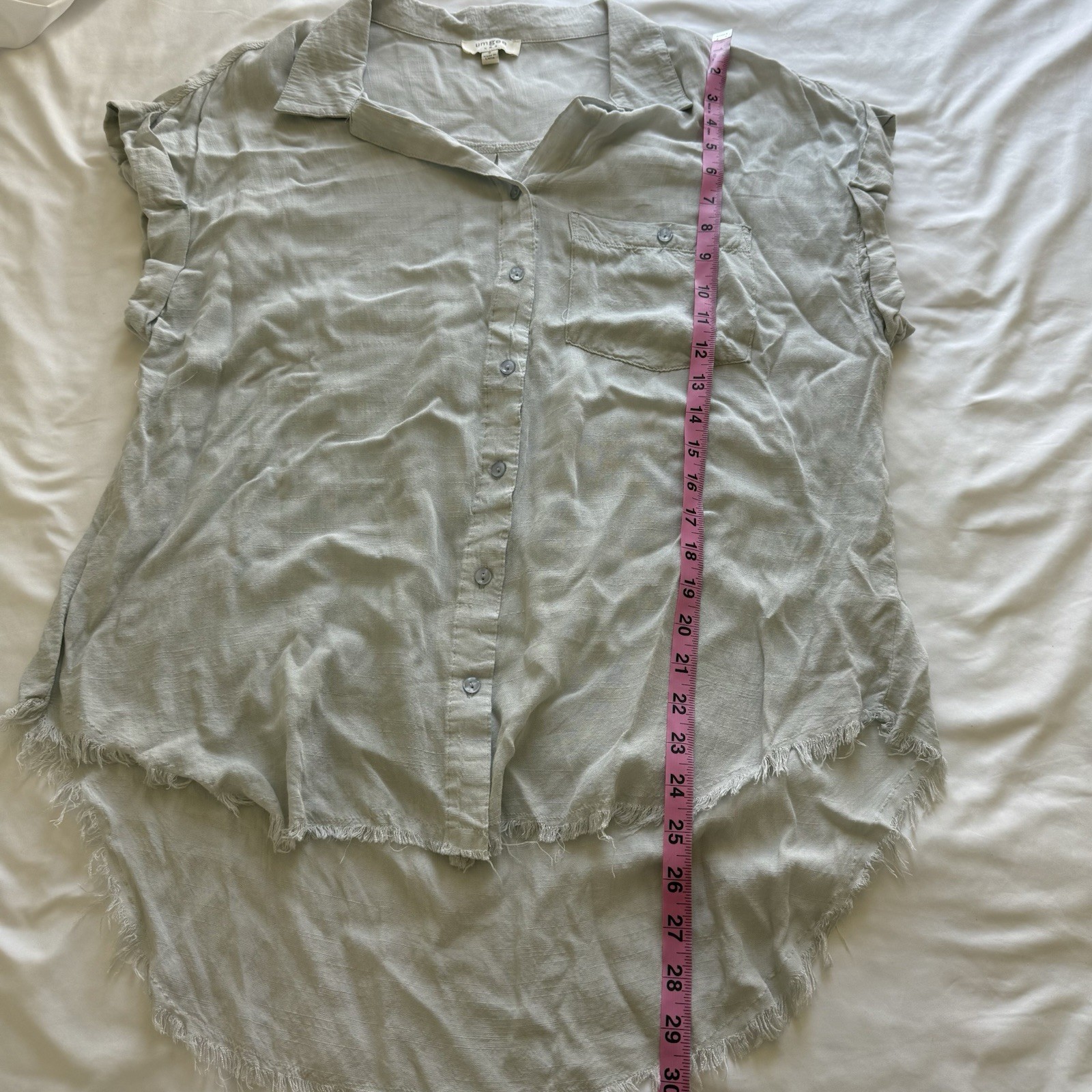 Umgee Grey Lightweight Button Down Collared Blous… - image 6