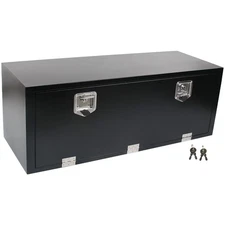 48"X18"X18" Black Steel Underbody Truck Tool Box Trailer Flatbed Storage w/Lock