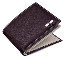 New Men's Genuine Leather Kyle Brown Bi-fold Wallet RFID Protection Money Holder