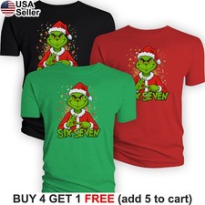 Grinch 67 T-Shirt Funny Christmas Xmas Six Seven Holiday 6-7 Viral Novelty BSE03