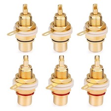 GDQLCNXB Gold Plated Female RCA Phono Panel 0.59 1.14 inch / 1.5 2.9cm,