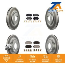 Coated Disc Brake Rotors And Semi-Metallic Pads Front Rear Kit For Chrysler 200