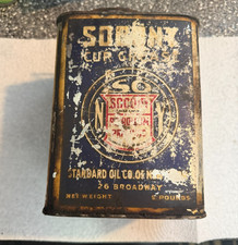 Vintage SOCONY 5 Lb Cup Grease Can Standard Oil Co NY Tin