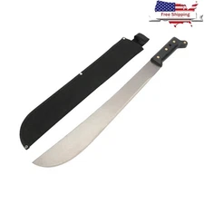 18 Inch Machete W/ Sheath High Carbon Steel Blade Outdoor Tool Survival Prep New