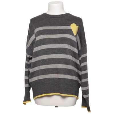 Sassy Classy, Strickpullover, Größe: M, Grau/Gelb, Acryl, Streifen #fPD