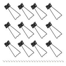 4.37" Easel Back, 12 Sets Metal Picture Frame Back Stand with Screws, Black