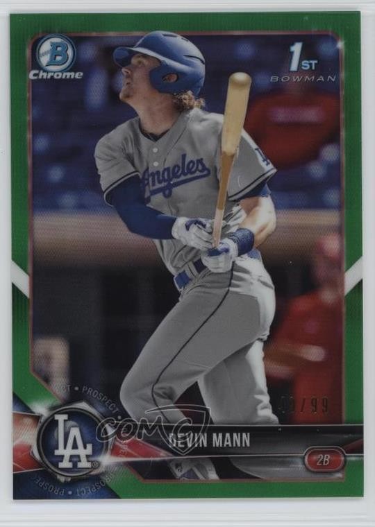 2018 Bowman Draft Chrome Green Refractor /99 Devin Mann #BDC-15 hg6
