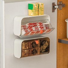 Toilet Storage Box Wall Mounted Dustproof Bathroom Bedroom Makeup Organizer 