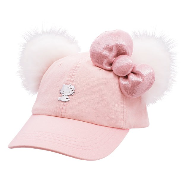 帽子 kitty ribbon cap USJ Exclusive Hello Kitty Pink Baseball Cap Ribbon Ears Fluffy Pom