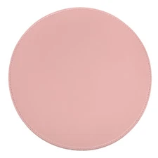 8.7"x8.7" Mouse Pad, PU Leather Round Desk Pad Writing Mat, Pink/Cork