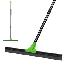 Floor Squeegee with 24” Heavy Duty Silicone Scraper Head and 60” Long Adjusta...