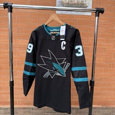 Adidas San Jose Sharks Logan Couture #39 Captain Size 44 Third Black Jersey
