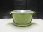 Vintage Green Pyrex Casserole Dish With Lid And Carrier Holder
