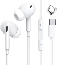 USB-C Type C Wired Headphones Earbuds for iPhone 16 15 Pro Max Plus 2PACK