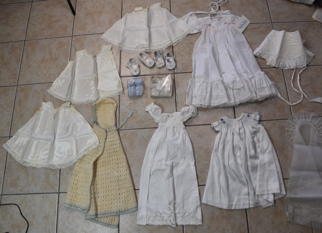 Baby Clothes Lot Doll Clothing Newborn to 18 Months Mixed Lot Bonnet Dress Gown
