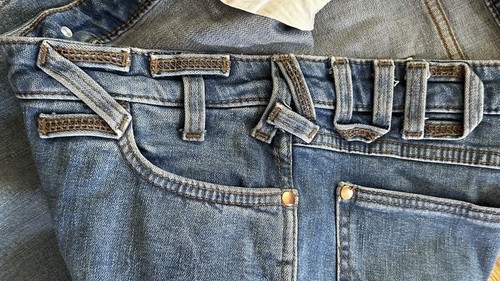 Wrangler + STAUD Jeans The Staud Straight Denim Blue 32x32 Mid Wash - Picture 2 of 8