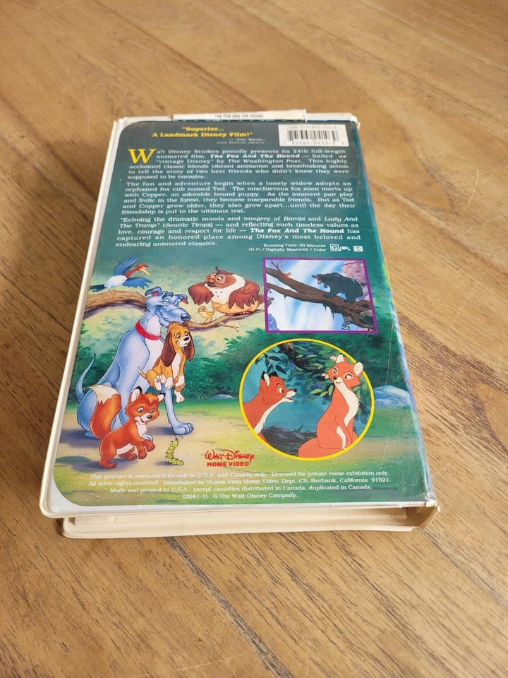 Disney The Fox & the Hound VHS Video Tape Black Diamond Classics Clamshell Case - Image 3 of 4
