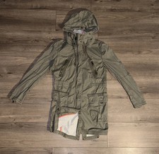 H M Long Sleeve Full Zip Lightweight Hooded Parka Jacket With Pockets Womens 8