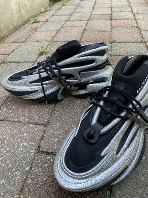 Balmain Unicorn Silver Black Chunky Designer Sneakers Men s Luxury Shoes 10.5 