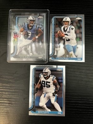 Carolina Panthers Lot   Bryce Young Future Stars + Base + D.Brown Topps Chrome