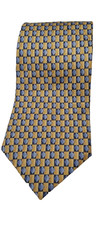 Cocktail Collection Men's Gold And Blue Imported Silk Neck Tie Made in the USA