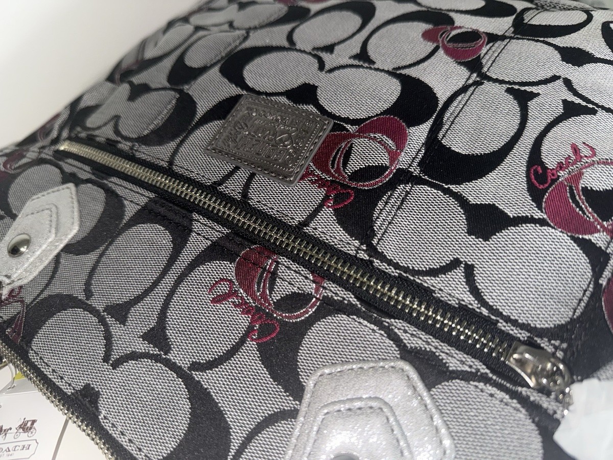 NWT Coach Poppy 18711M Pop Signature Poppy Heart Glam Tote BAG