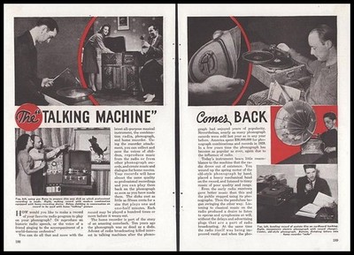 Combo Radio~Phonograph~Home recorders 1941 article RCA Victrola Model VHR 207+++
