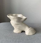 Vintage Ivory Nelson McCoy USA Hand Holding Cornucopia Vase Planter MCM
