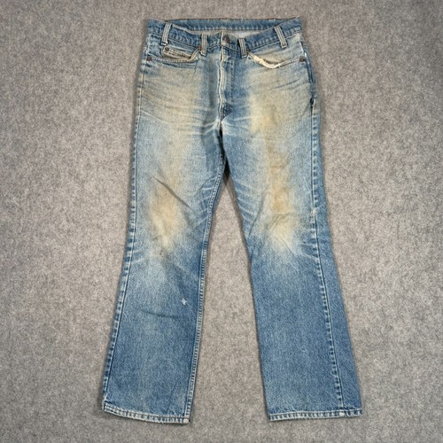Vintage Levi's Orange Tab Distressed Blue Denim Straight Leg Jeans Men's 31x29 - Image 1