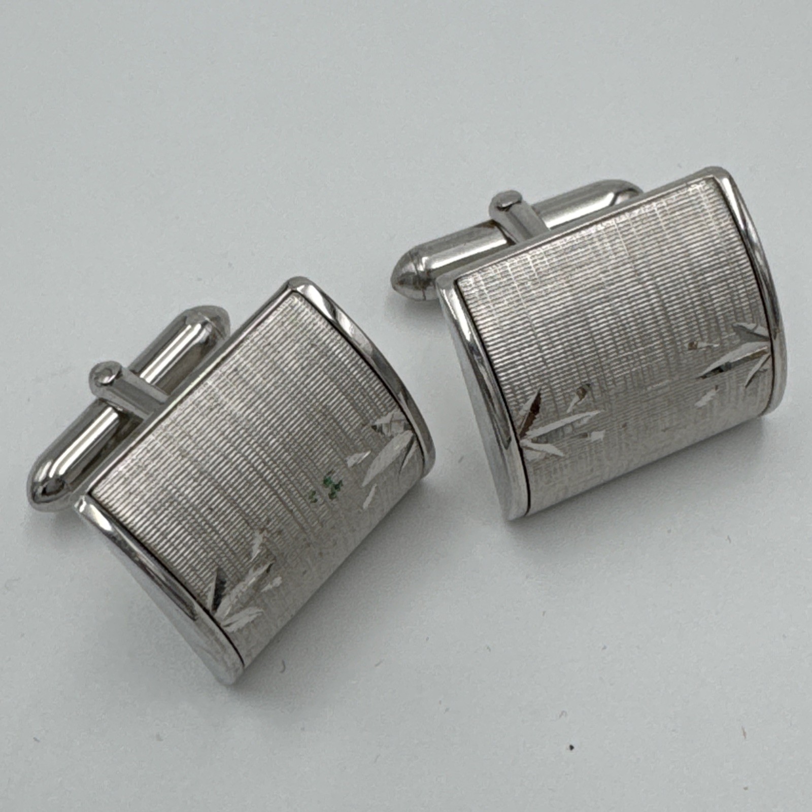 Sterling Silver Rectangular Mens Cufflinks SWANK … - image 2