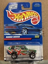1997 Hot Wheels #868 Range Rover Classic SUV Green w/SB & British Racing Livery