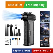 Compressed Air Duster, 130,000RPM Ultra-Powerful Cordless Electric Air Duster...