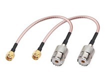 Handheld Antenna Cable SMA Male to UHF SO-239 Female Connectors 6'' Pack of 2...