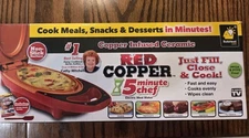 NEW Copper Red 5 Minute Chef Electric Cooker Ceramic Nonstick Omelet Maker