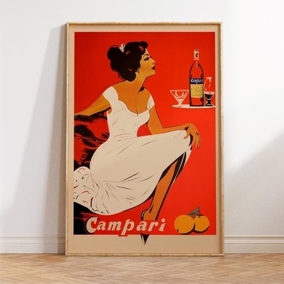 Campari Vintage Poster Retro Alcohol Advertising Print Classic Bar Wall Art