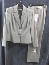 Kasper Kate Classic Fit Gray Pant and 2-Button Blazer Suit Women's Size 4P / 10P
