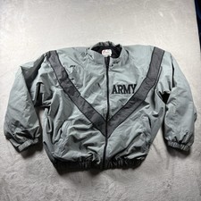 Army IPFU Jacket Men  s M Green Gray Full Zip Windbreaker Military Nylon 3346