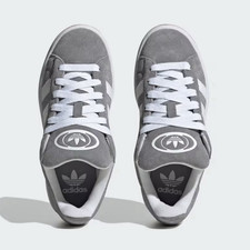 adidas Campus Men's Suede Low Top Lace-Up Sneakers Gray/White Gum Sole